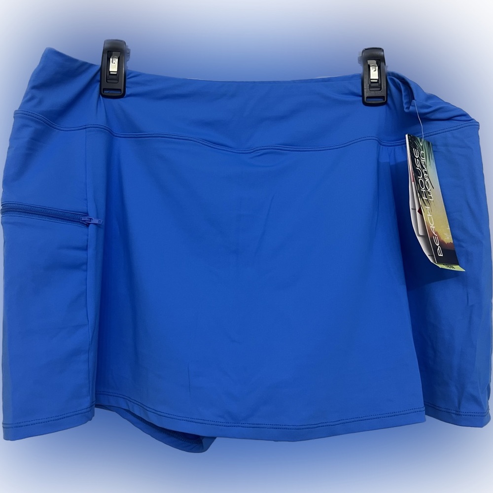 Beach House Woman Women's Plus Size Swim Skirt in Blue.